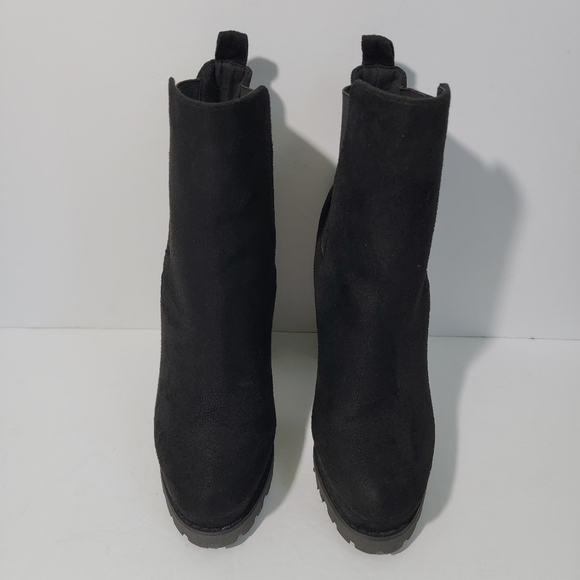 Liliana Black Chunky Platform Pull-On Bootie Women Size 7.5 Goth Club Festival - Picture 3 of 11